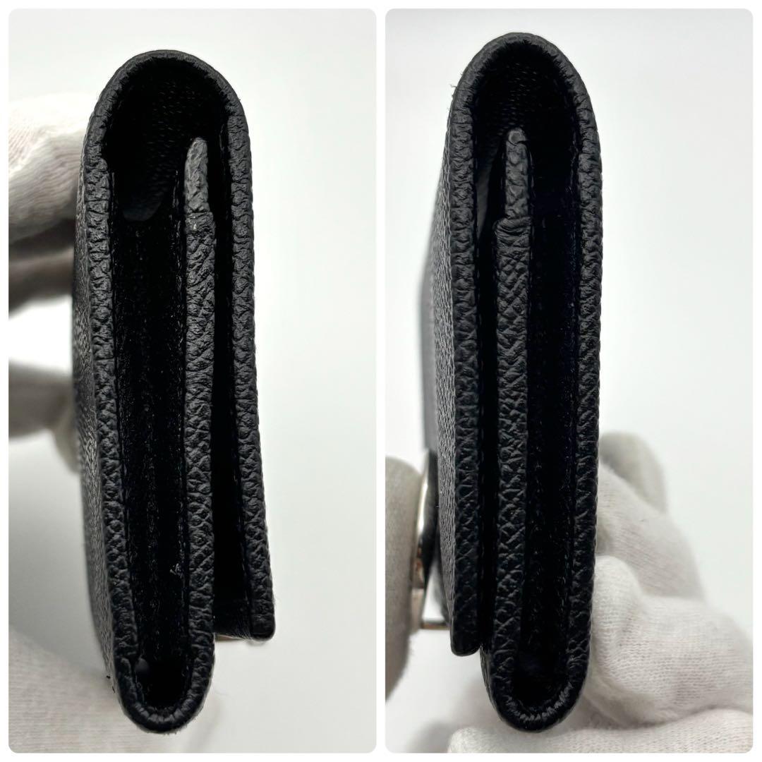 未使用級✨ブルガリ 名刺入れ カードケース ロゴクリップ グレインレザー 黒