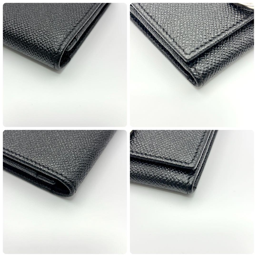 未使用級✨ブルガリ 名刺入れ カードケース ロゴクリップ グレインレザー 黒