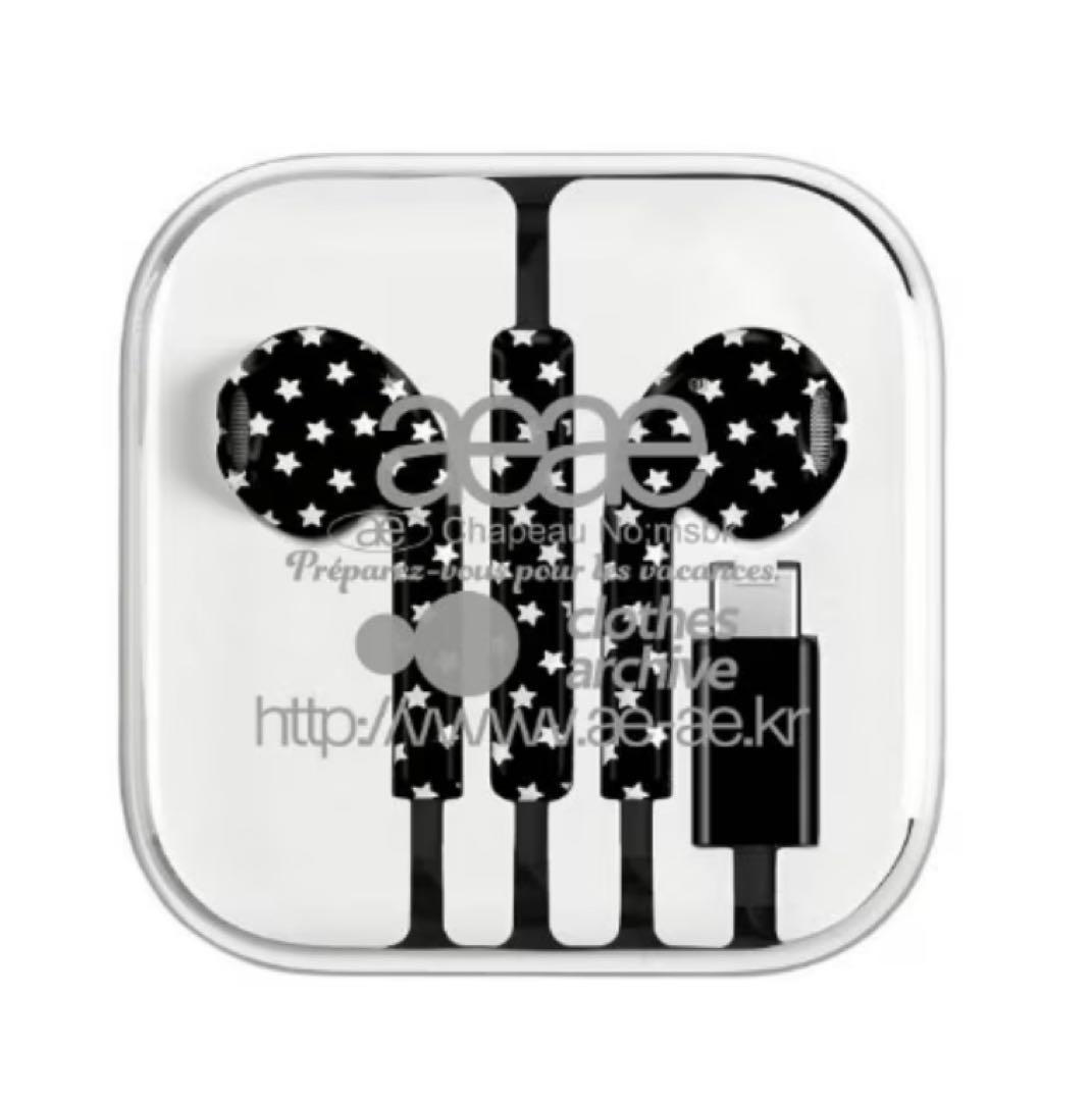 aeae イヤホン ドット 有線イヤホン ブラック