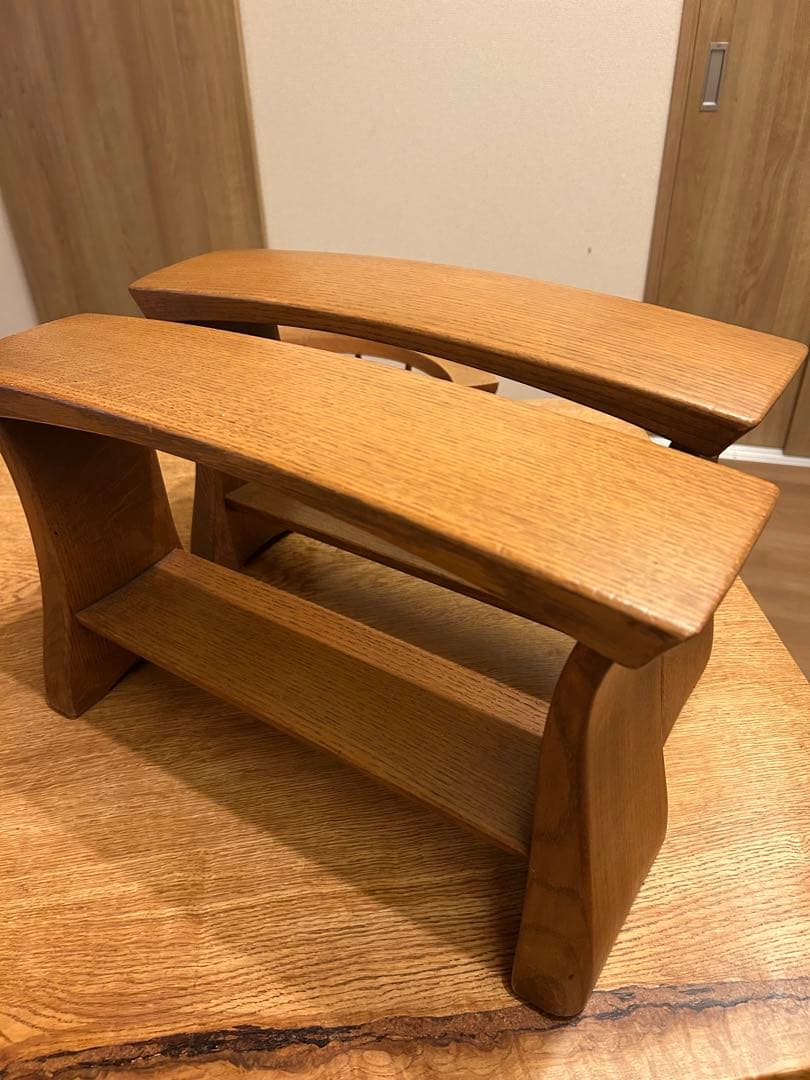 【飛騨家具】シラカワ　脇息　肘掛け　2脚（オーク材）　【オマケ】座椅子（合板材）