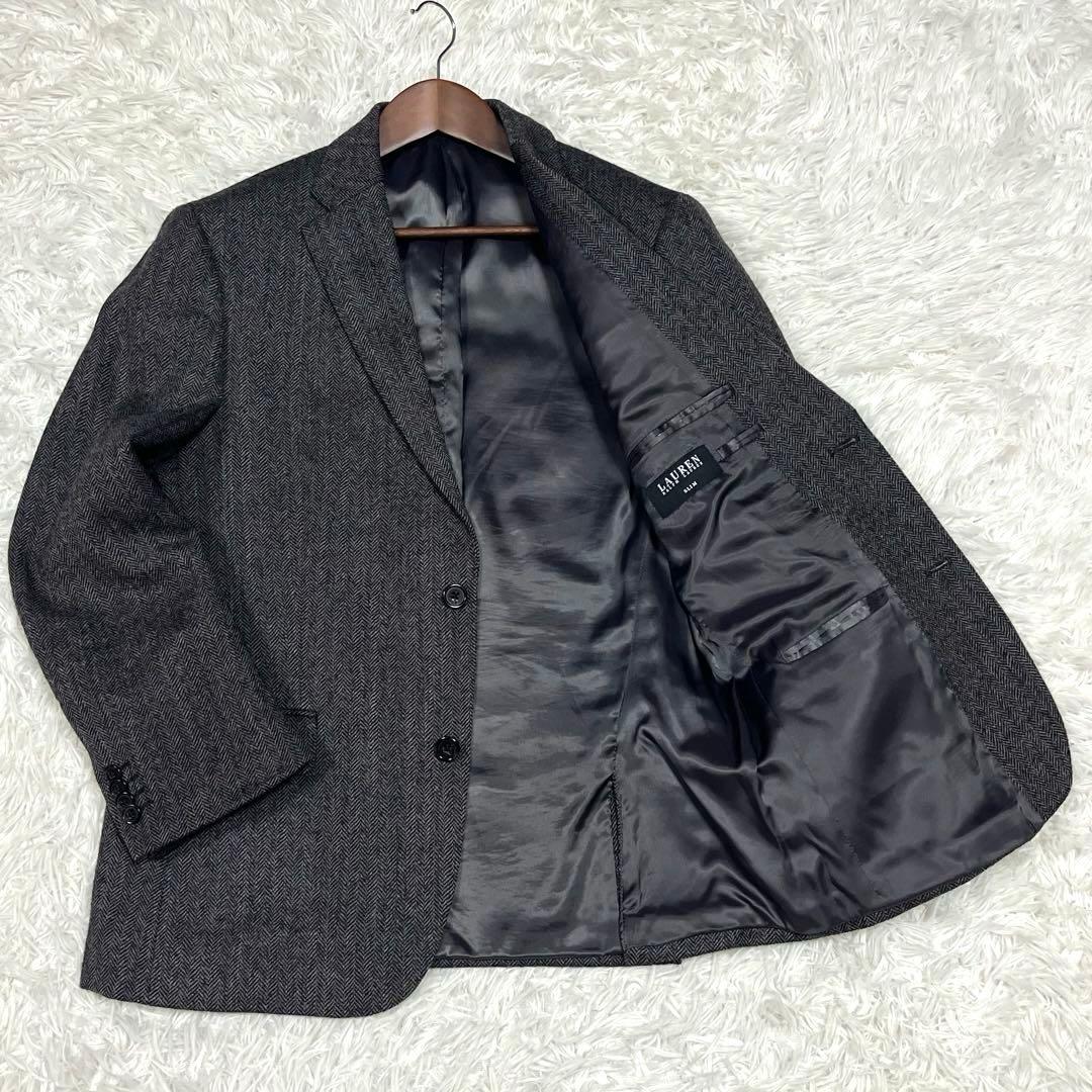 ラルフローレン ヘリンボーンツイードテーラードジャケット グレー Lサイズ