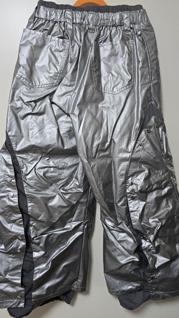 【GRANCY】ボタンレイヤードデザインナイロンパンツ