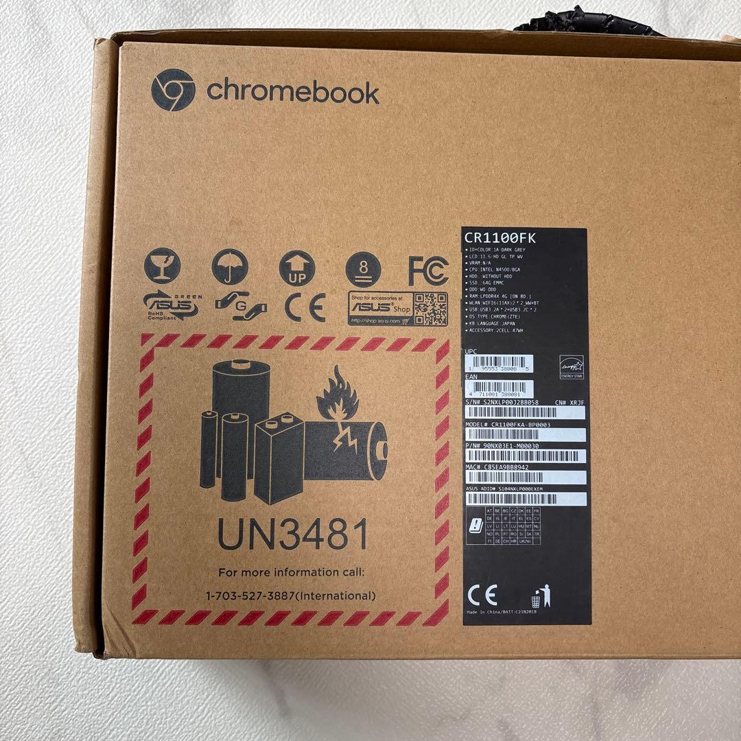 Chromebook本体 ASUS Chromebook CR1 Celeron N4500 4GB