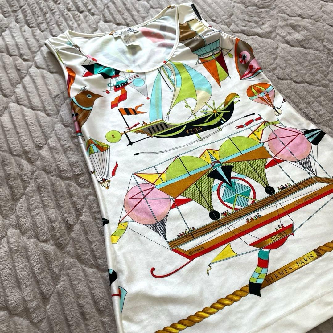 美品 HERMES エルメス 大空の狂気 ノースリーブ 40 カットソー