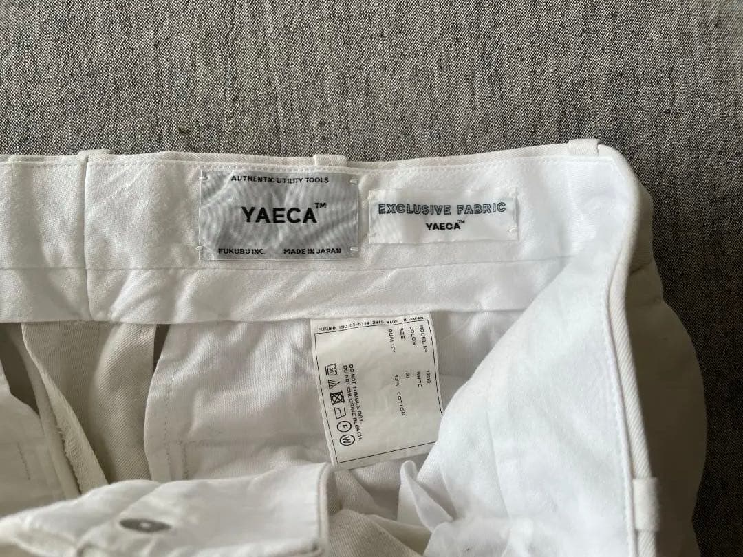 YAECA Chino Cloth Trousers Creased ホワイト