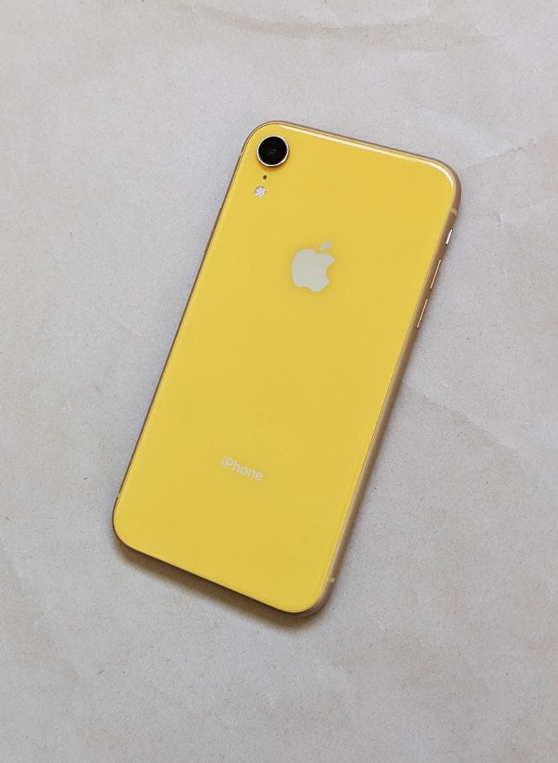美品 iPhone XR 128GB SIMフリー 顔認証 本体 イエロー