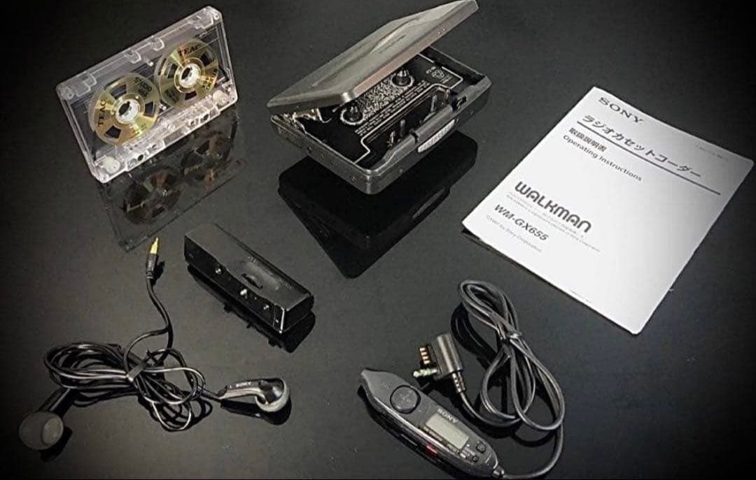 カセットウォークマン　Sony WM-GX655 黒色「整備済み、完動美品」