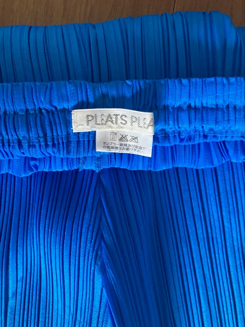 PLEATS PLEASE 青 プリーツパンツ 約100cm