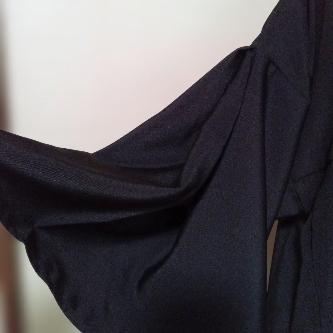 黒留袖リメイクワンピース 帯ベルト付き.エレガント