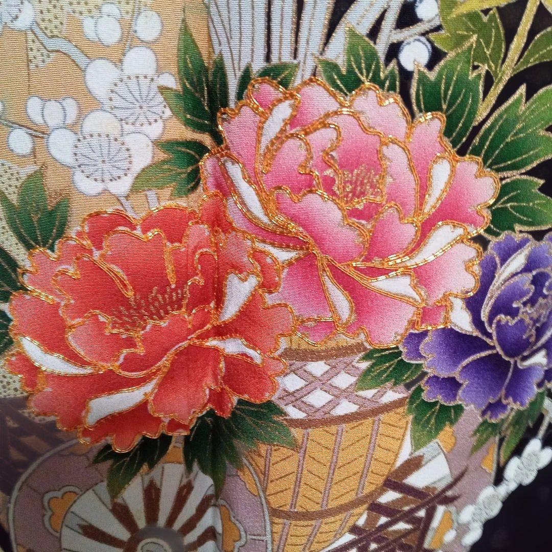 黒留袖リメイクワンピース 帯ベルト付き.エレガント