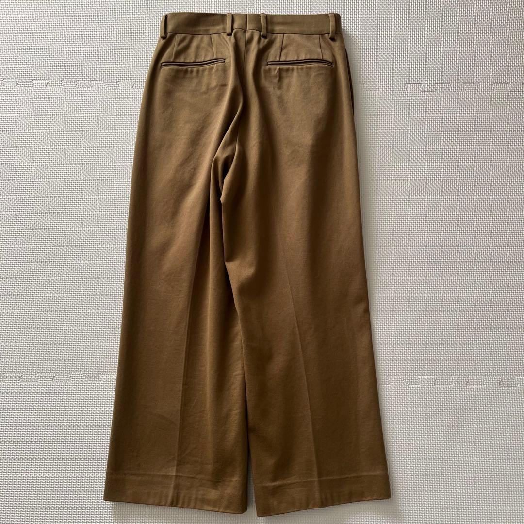 美品 NEAT テントクロス 2タックワイドスラックス ブラウン 44 コットン
