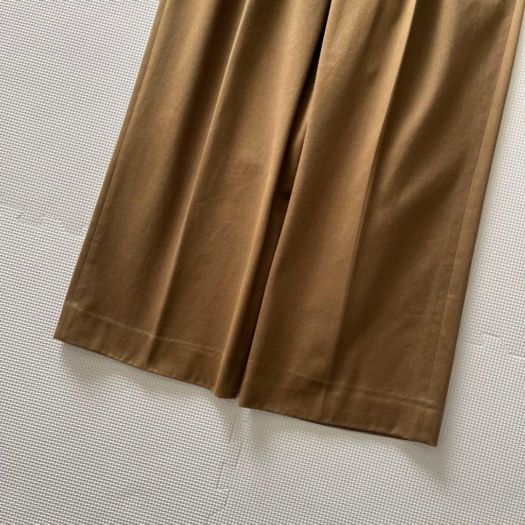 美品 NEAT テントクロス 2タックワイドスラックス ブラウン 44 コットン