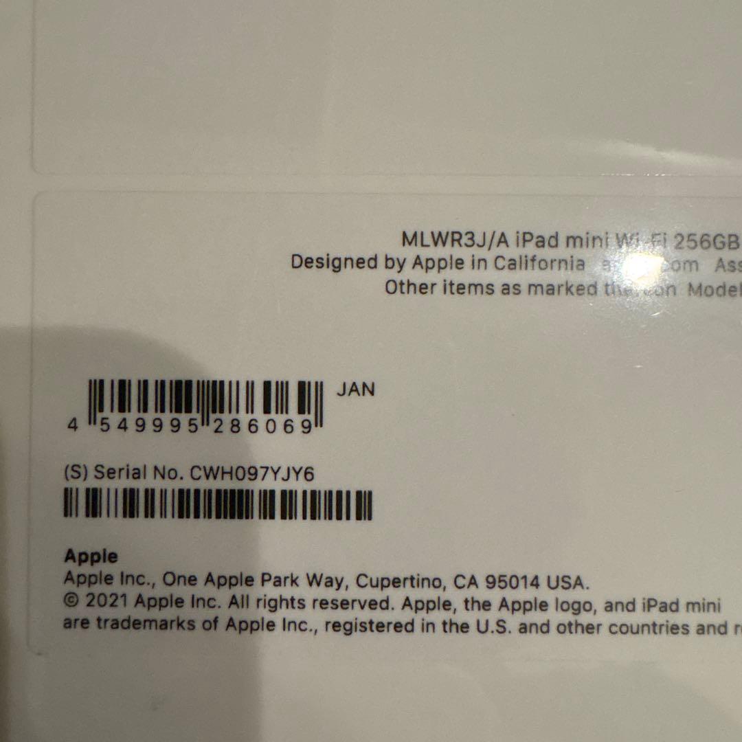 iPad mini Wi-Fi ストレージ：256GB MLWR3J/A