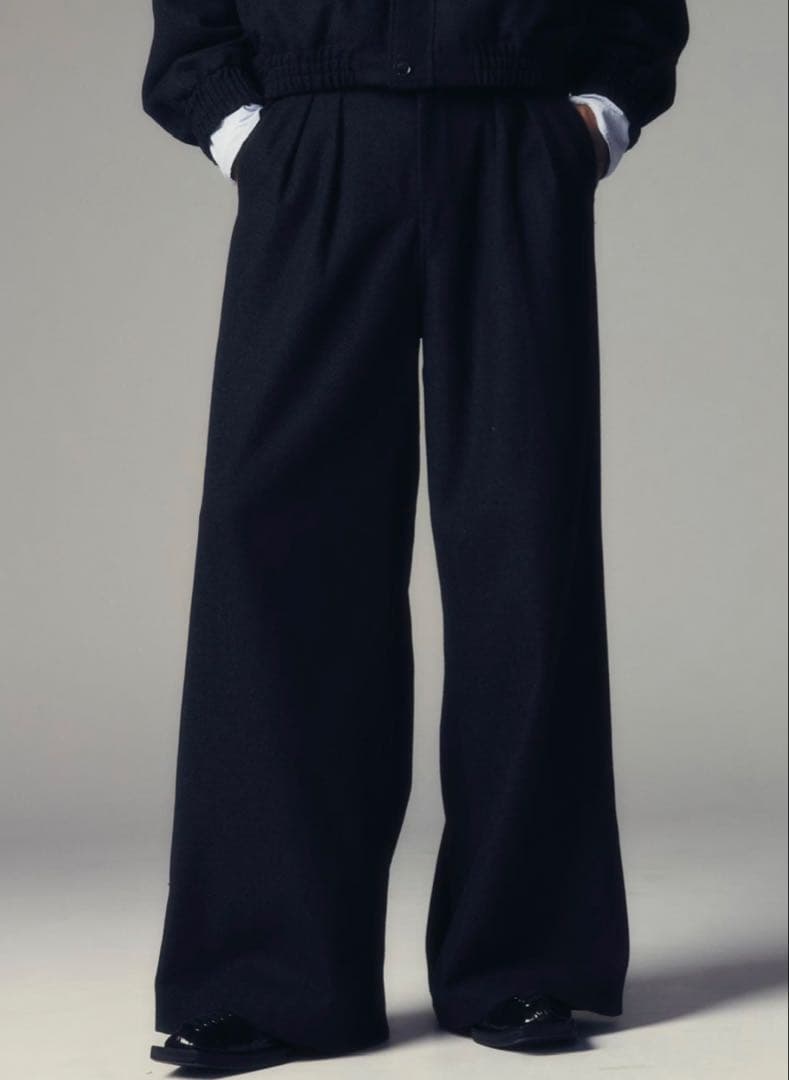 【CS】two tuck wool wide trousers / 1