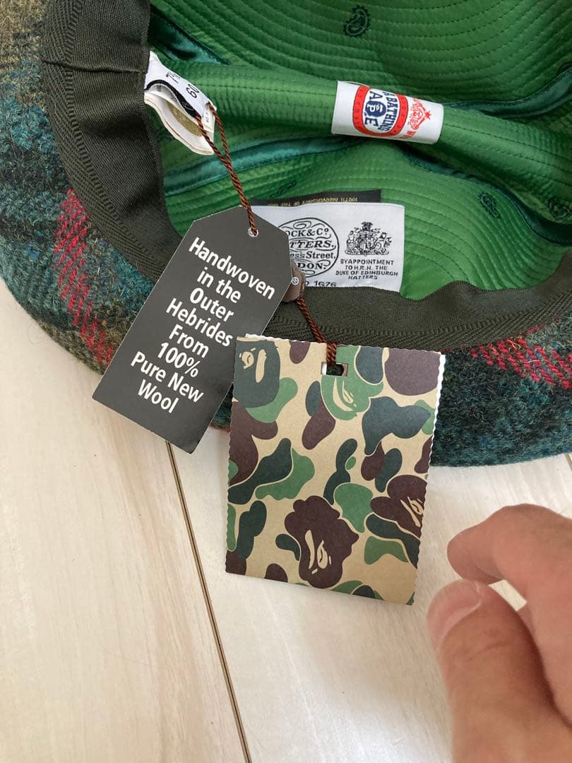 A BATHING APE ジェームスロック チロリアンハット チェック柄