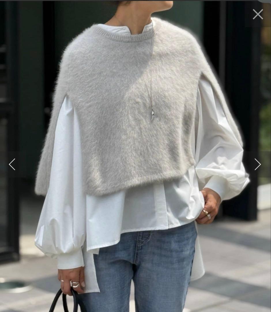 ~12/16値下げ 美品 ファーニットポンチョ BEARDSLEY(ビアズリー)