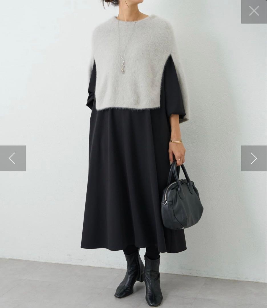 ~12/16値下げ 美品 ファーニットポンチョ BEARDSLEY(ビアズリー)