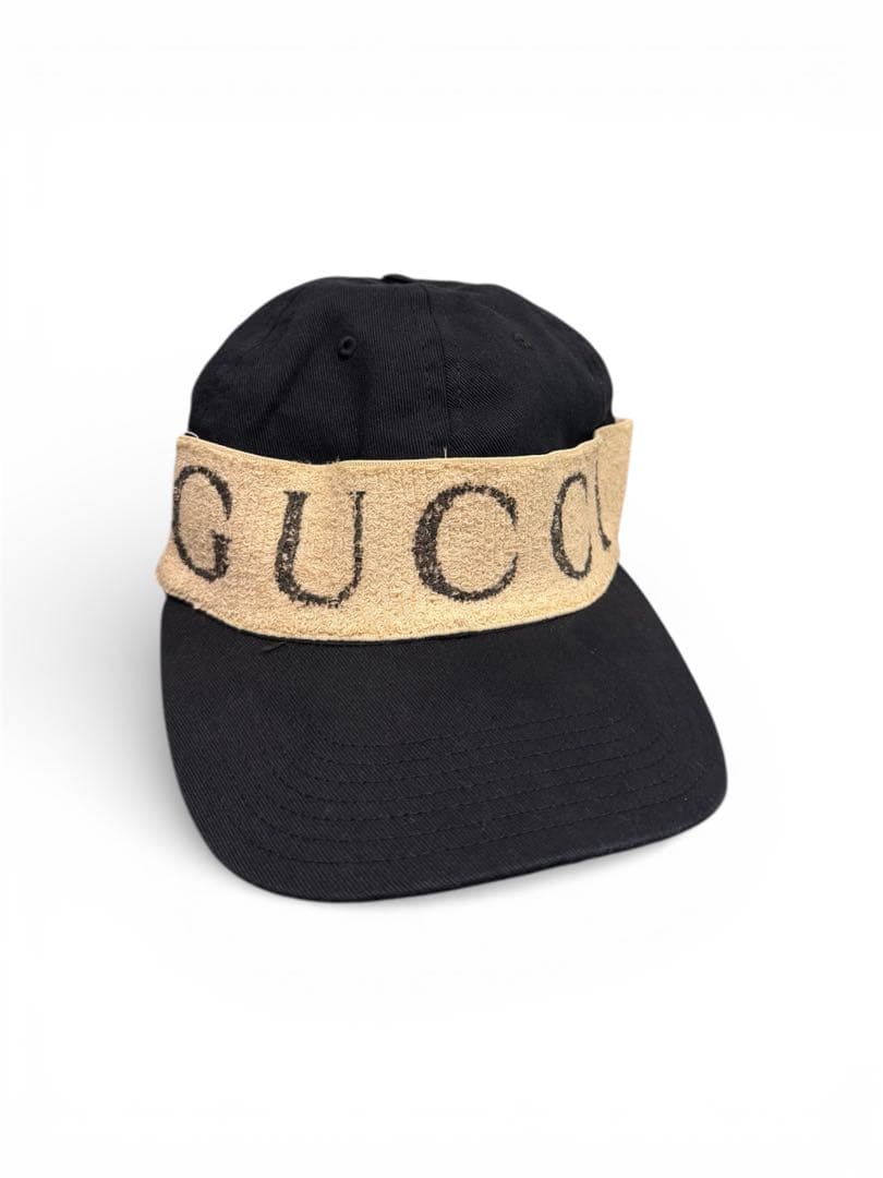 GUCCI ロゴタオル キャップ ブラック XL