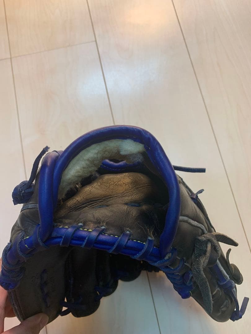 ミズノプロ　軟式投手用グラブ　全紐交換・ヘリ革済み