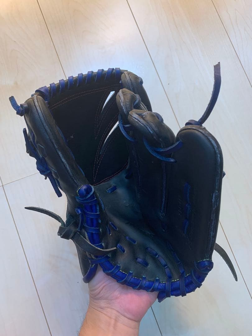 ミズノプロ　軟式投手用グラブ　全紐交換・ヘリ革済み