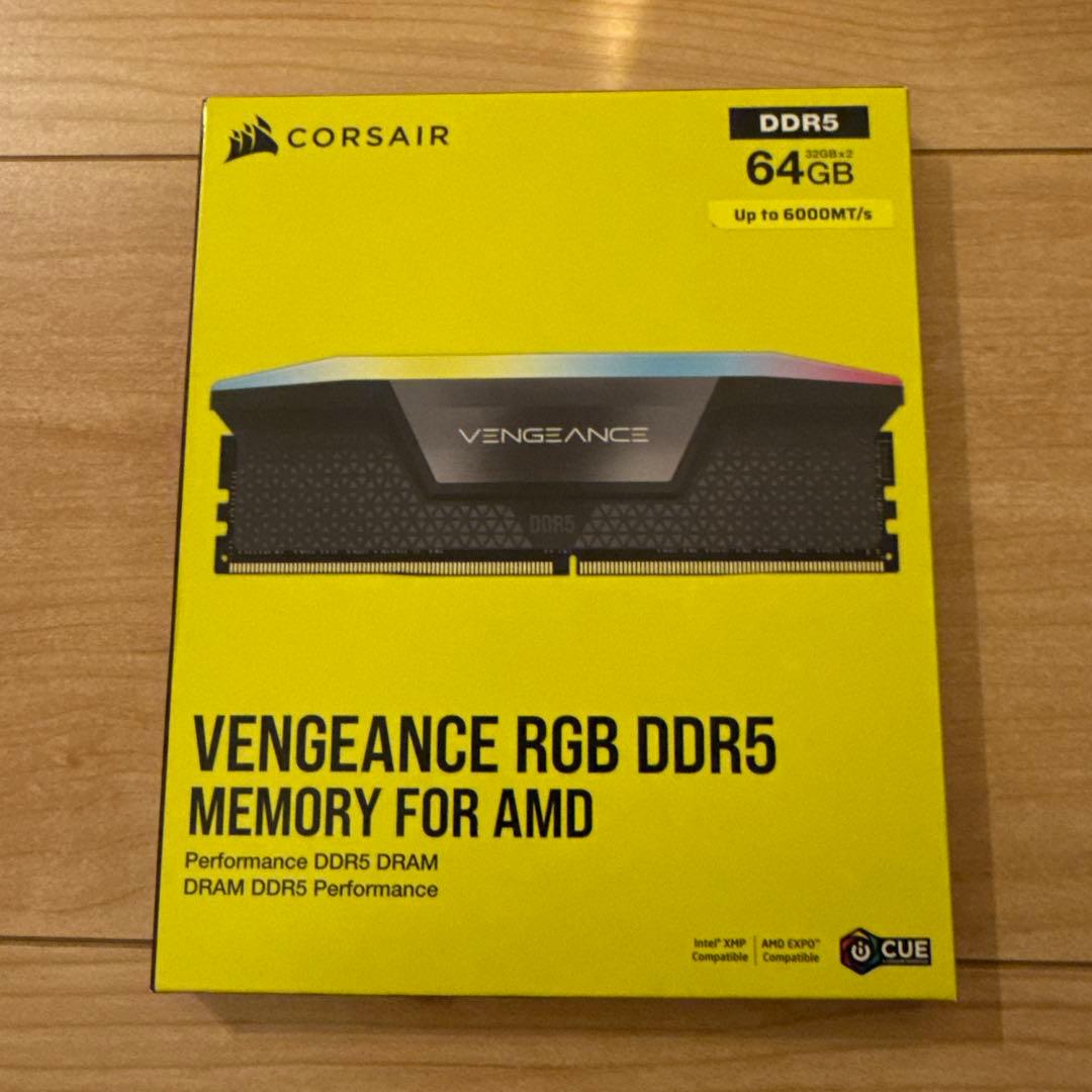 CORSAIR DDR5-6000MHz PCメモリ 64GB ブラック/グレー