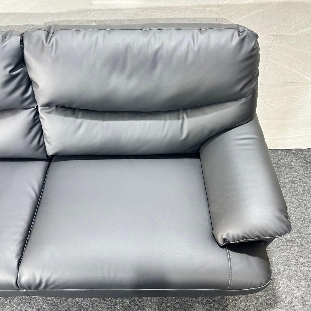 ニトリ 3人掛け ソファ 革張り キャッツ3 シンプル 家具 d5226