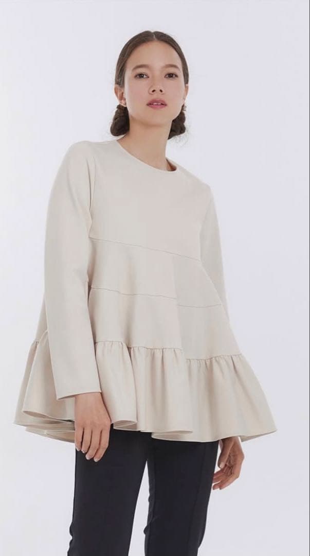 rirry→【新品未使用】yori ぬくぬくティアードフリルブラウス 38