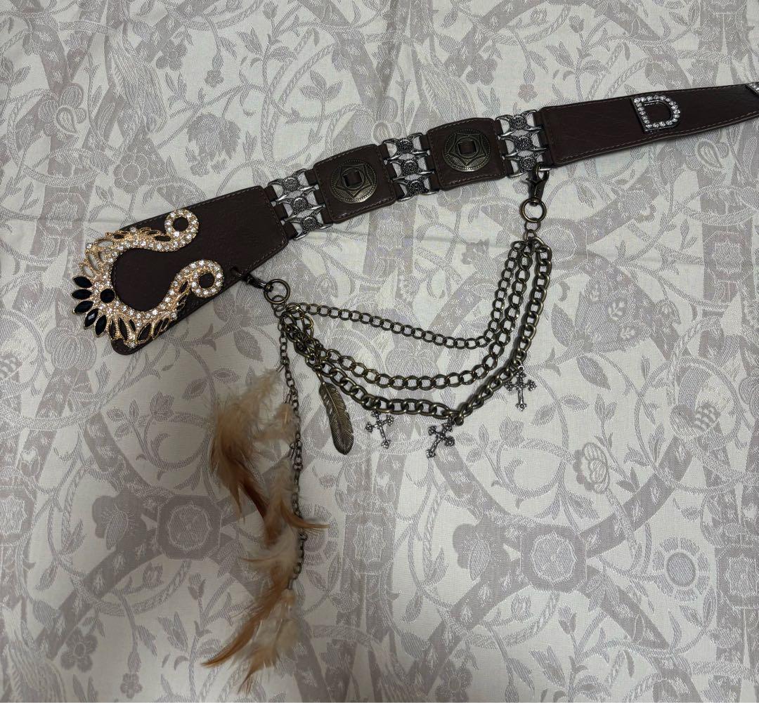 d.i.a. ダイア　クラウンバックルフェザーベルト　ブラウン　平成ギャル