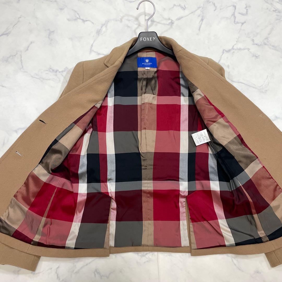 ブルーレーベル クレストブリッジチェックウールジャケット 金ボタン 三陽商会