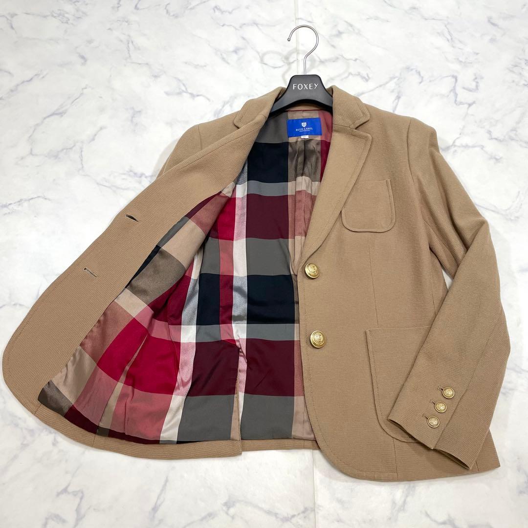 ブルーレーベル クレストブリッジチェックウールジャケット 金ボタン 三陽商会