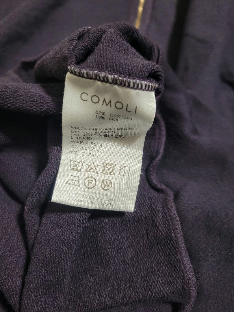 COMOLI 23SS コットンシルクジャージー ハーフジッププルオーバー