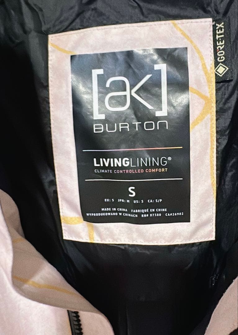 バートンAK GORE UPSHFTレディースS KINTSUGI柄　薄ピンク