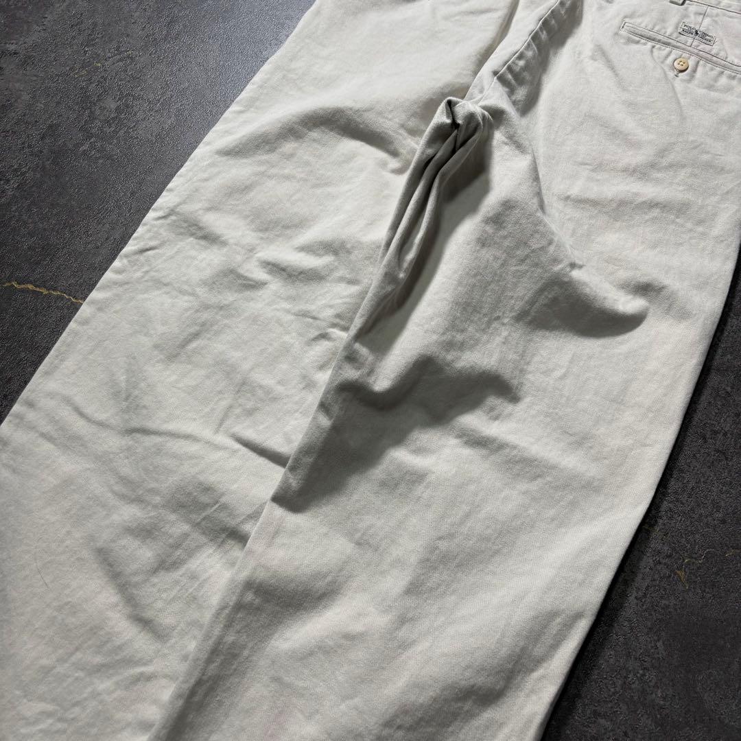 古着PolobyRalphLaurenポロチノパンツホワイトW32L32アメカジ