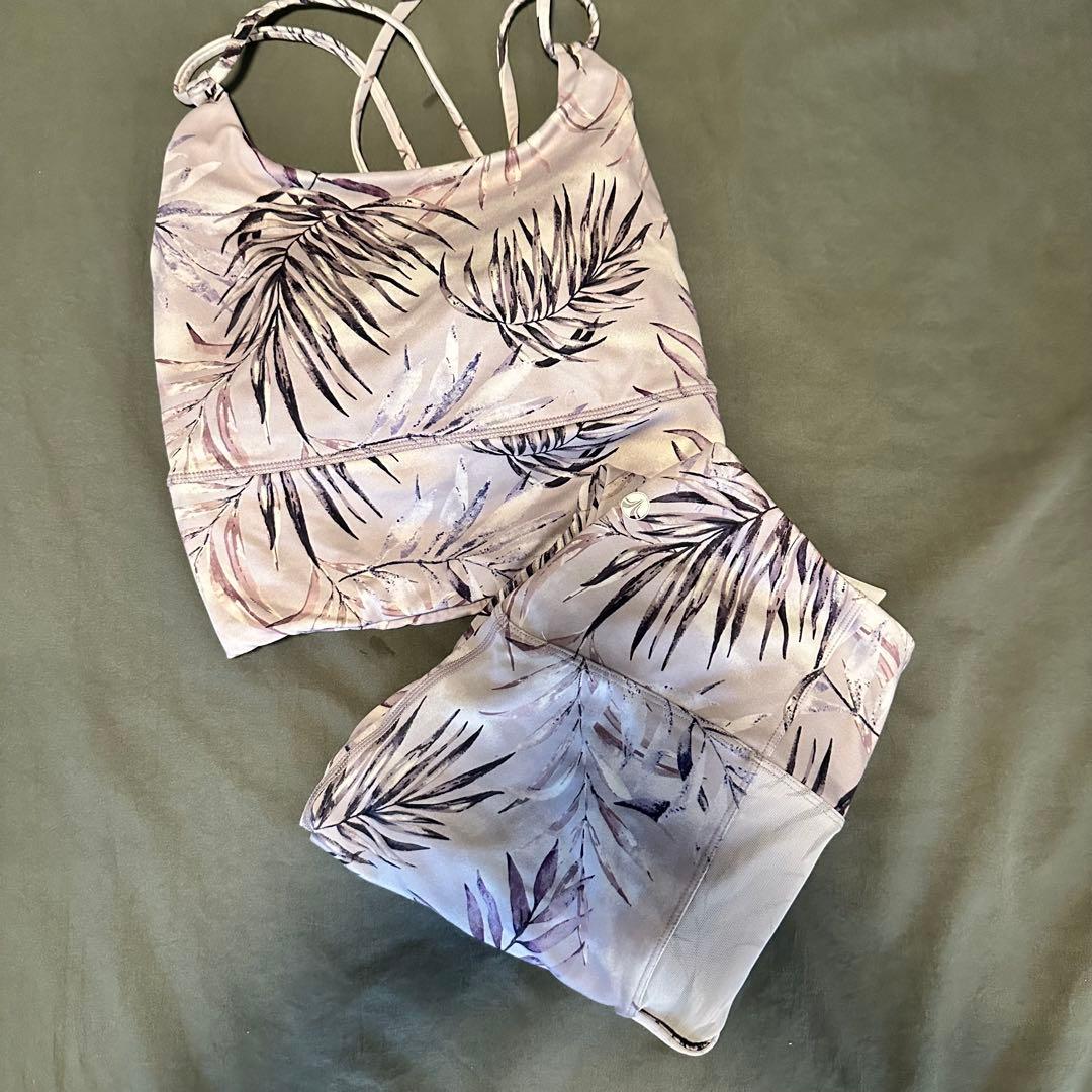 SUKALA ヨガウェア ラベンダー 葉柄 セットアップ S