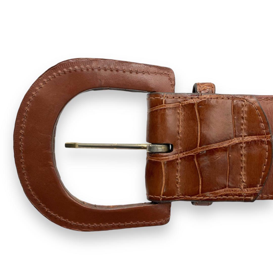 希少　レア　Ralph Lauren　ワニ革　ベルト　ブラウン　ヴィンテージ