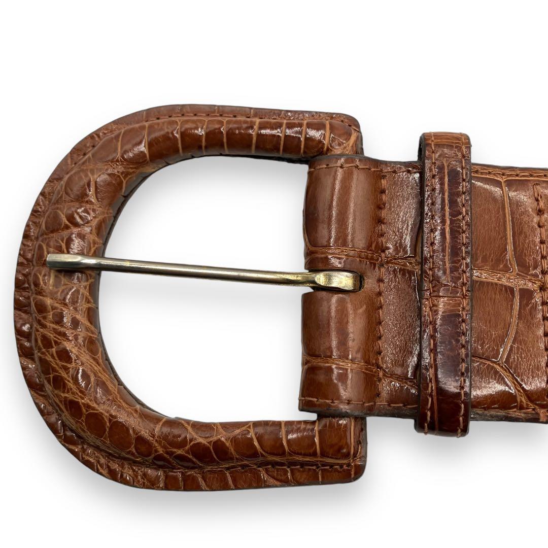 希少　レア　Ralph Lauren　ワニ革　ベルト　ブラウン　ヴィンテージ