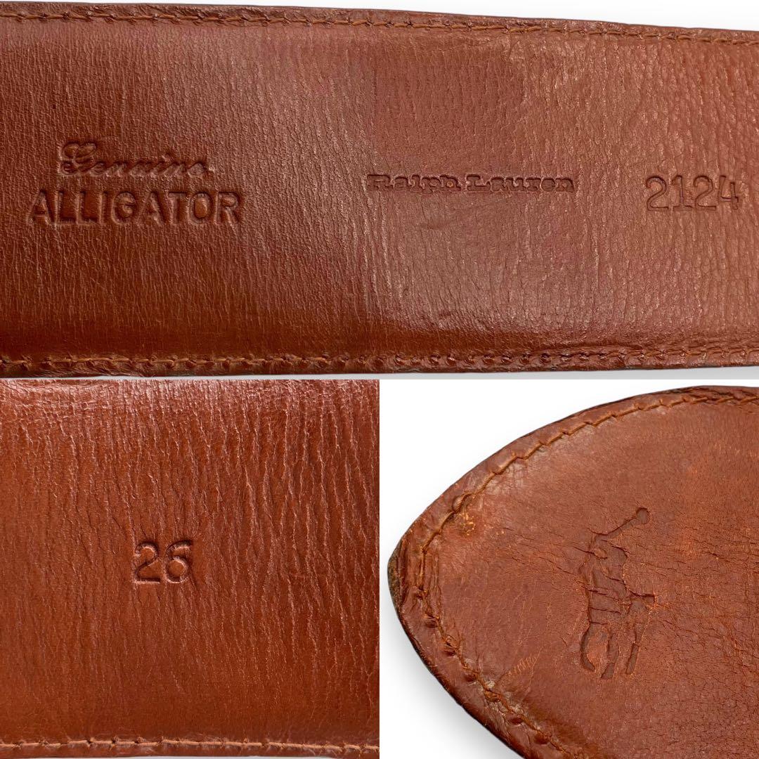 希少　レア　Ralph Lauren　ワニ革　ベルト　ブラウン　ヴィンテージ