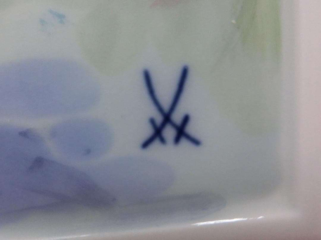 【マイセン】陶板画・白い薔薇