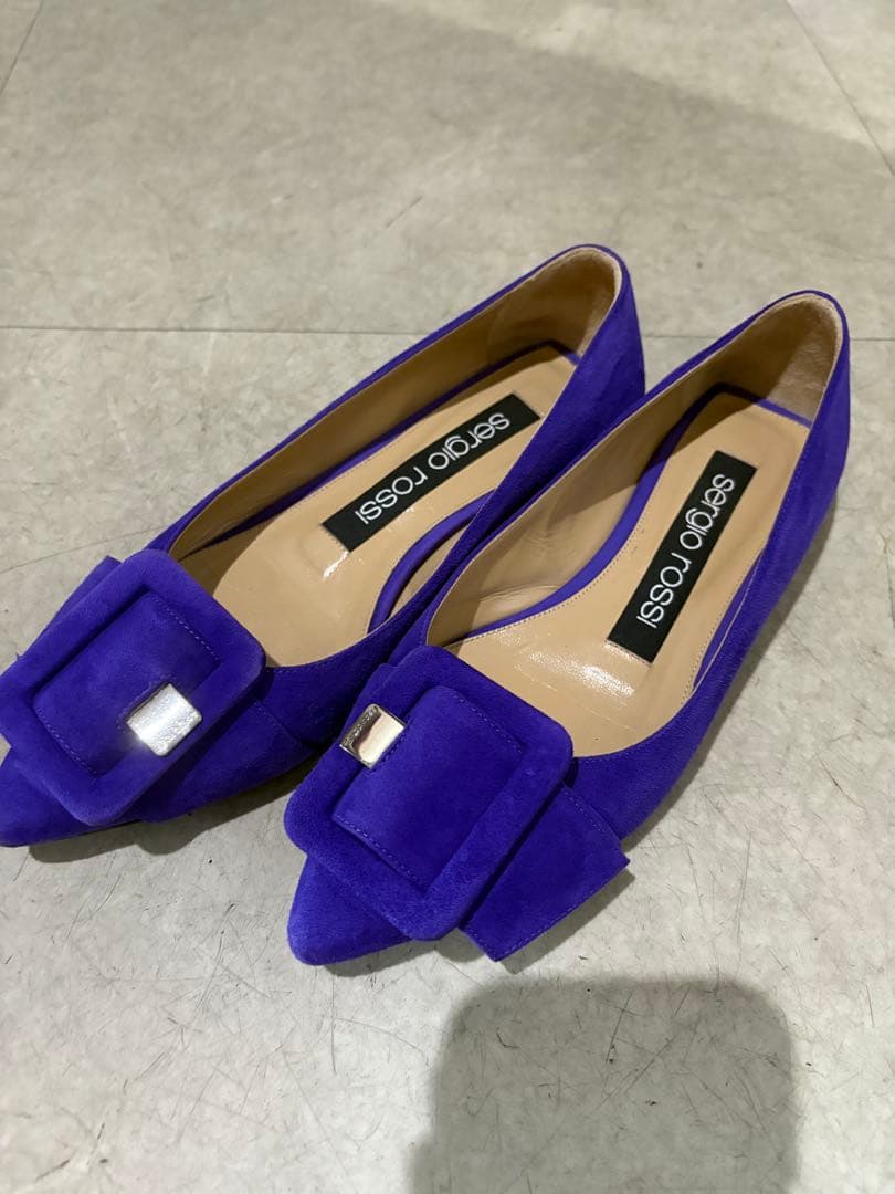 ♡Sergio Rossi 紫 フラットシューズ♡裏貼り済　早いもの勝ち