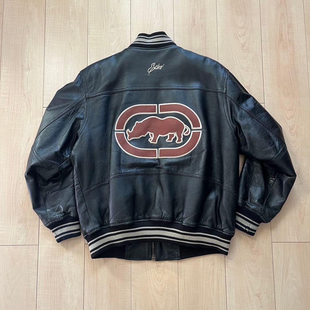 ぼ*ー様 90s ECKO UNLTD　レザー スタジャン ラムレザー