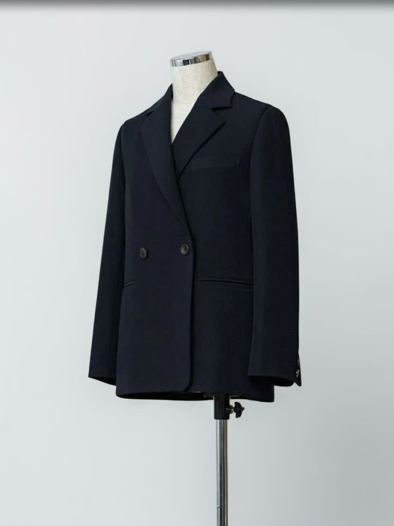 ダブルブレストツイルジャケット crewre ネイビー