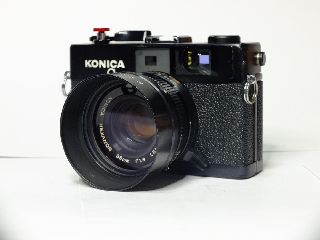 【実写確認整備品】コニカC35FDB.K／ヘキサノン38mmf1.8コニフード付