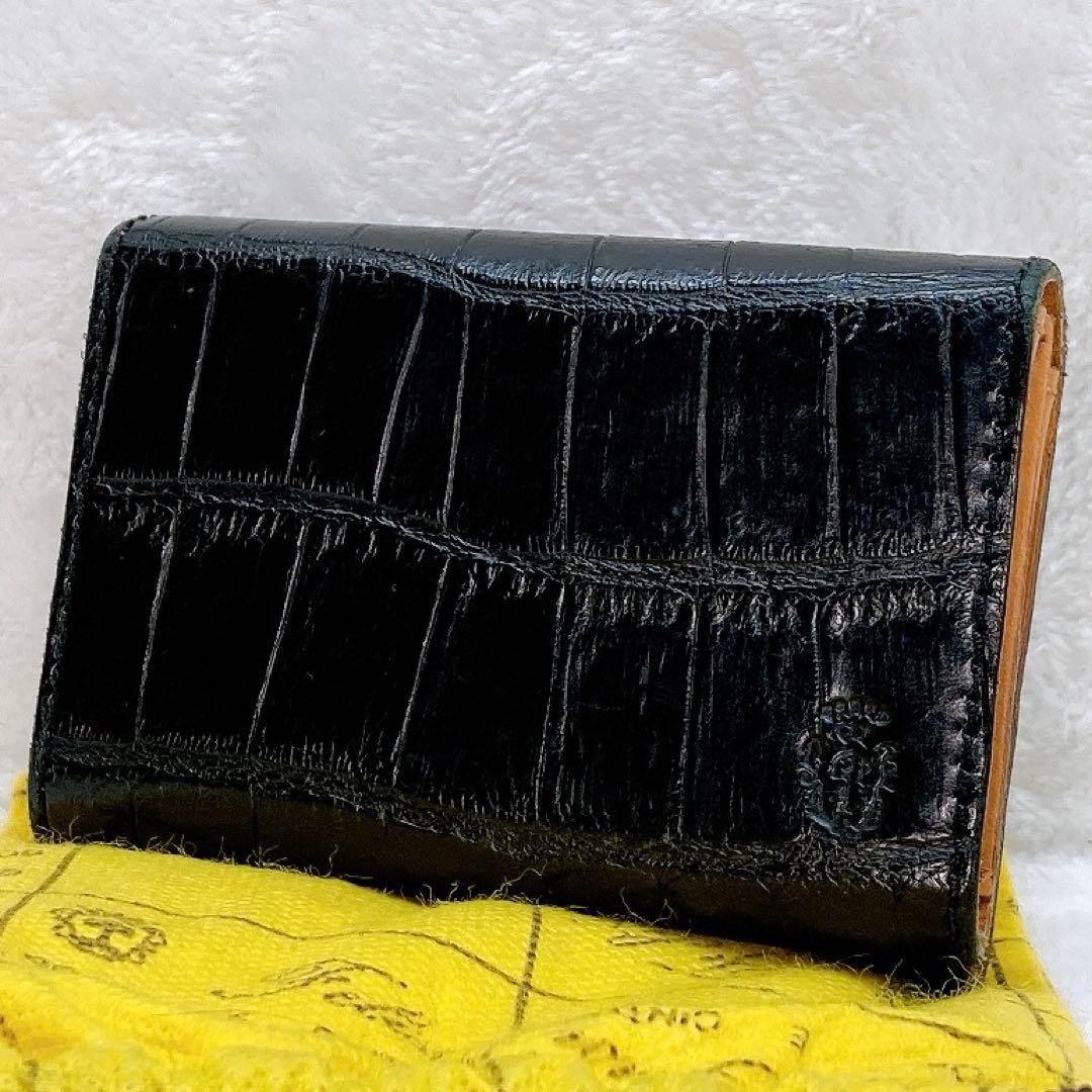 ✨美品✨Felisi フェリージ 名刺入れ クロコ型押し カードケース レザー