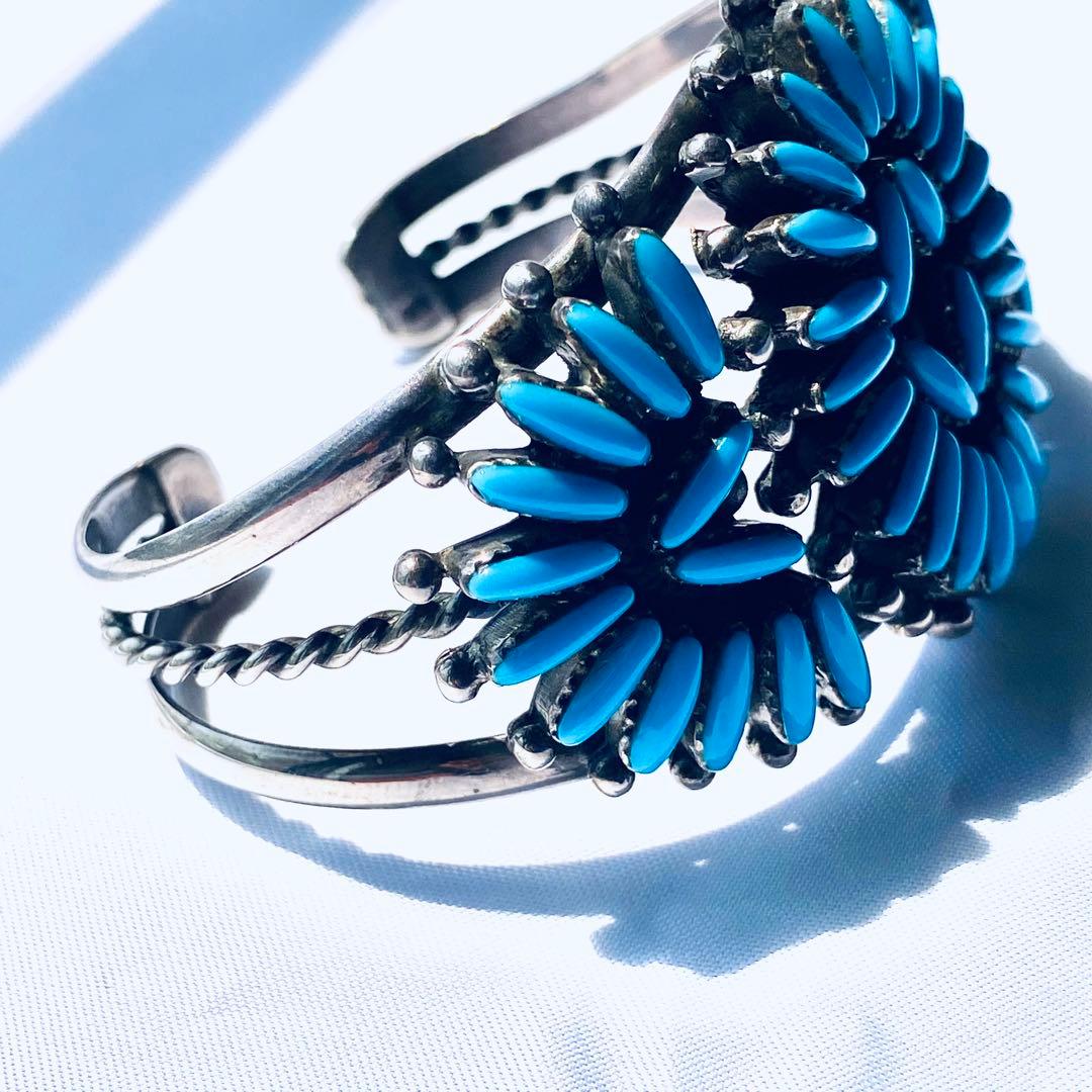 インディアンジュエリー　ターコイズ　バングル　シルバー925