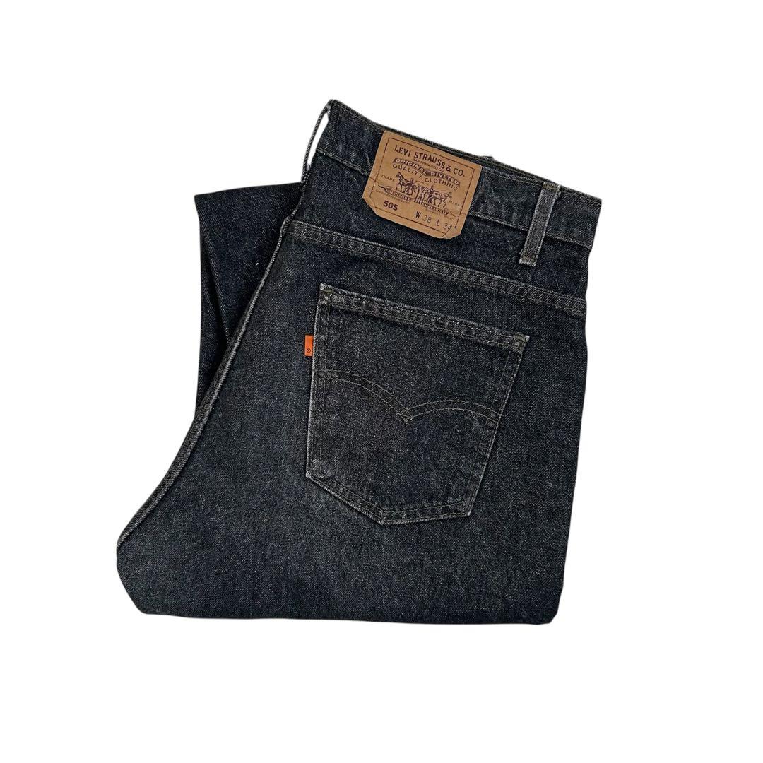 ざ*ん様 90s Levi's 505 先染めブラック USA製 w38 オレン