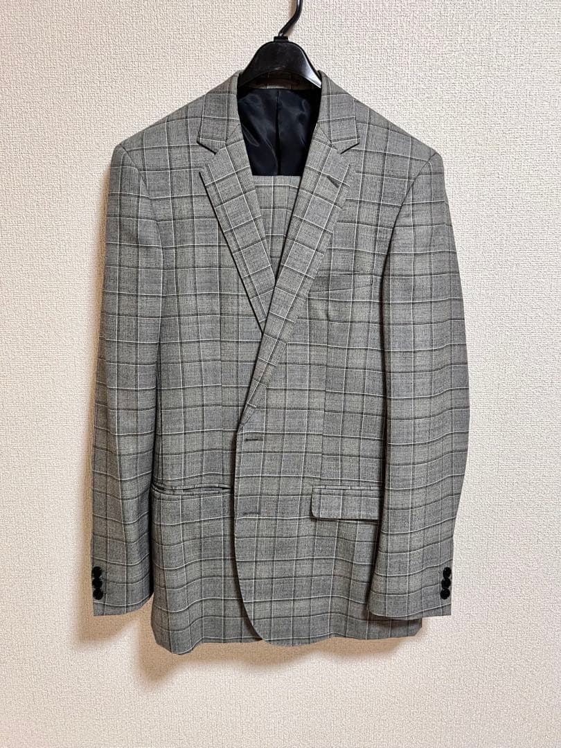 EDIFICE スーツ　チェック　グレー