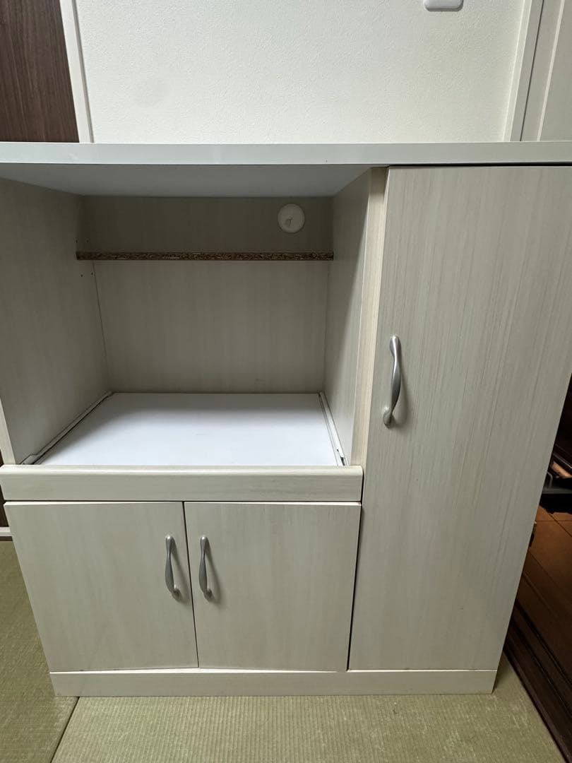 ホワイト キッチンカウンター 引き出し付き　レンジ台　ニトリ