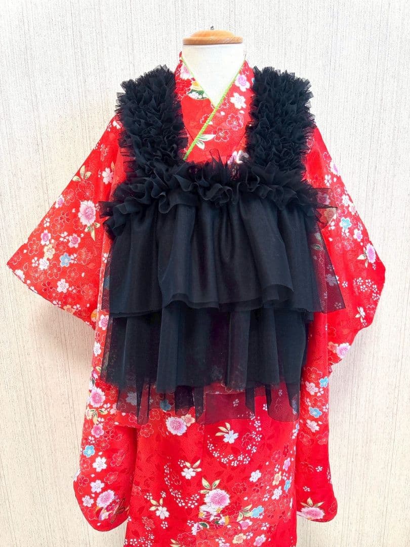 被布エプロン❁被布♡被布チュール♡被布ドレス♪Black