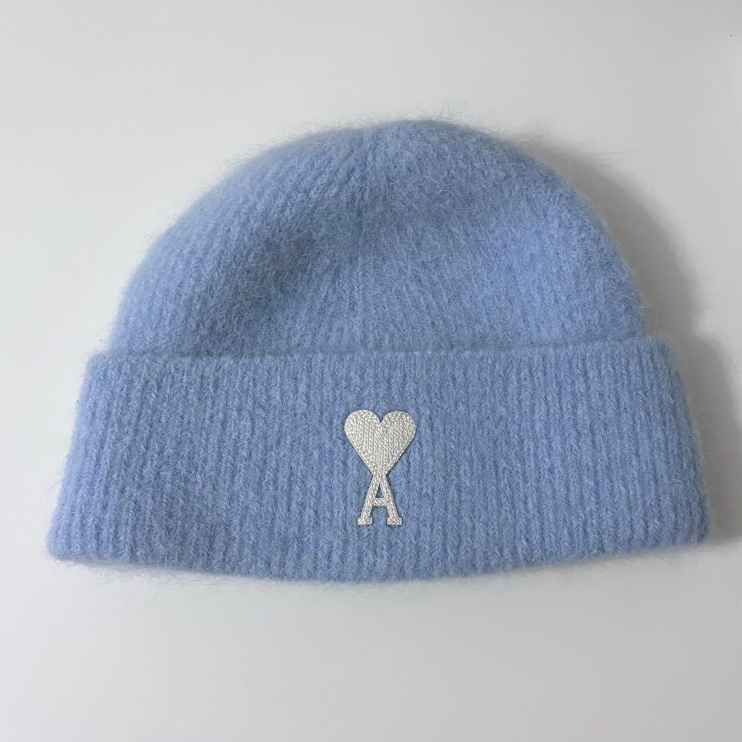 ami paris水色 ビーニー ニット帽