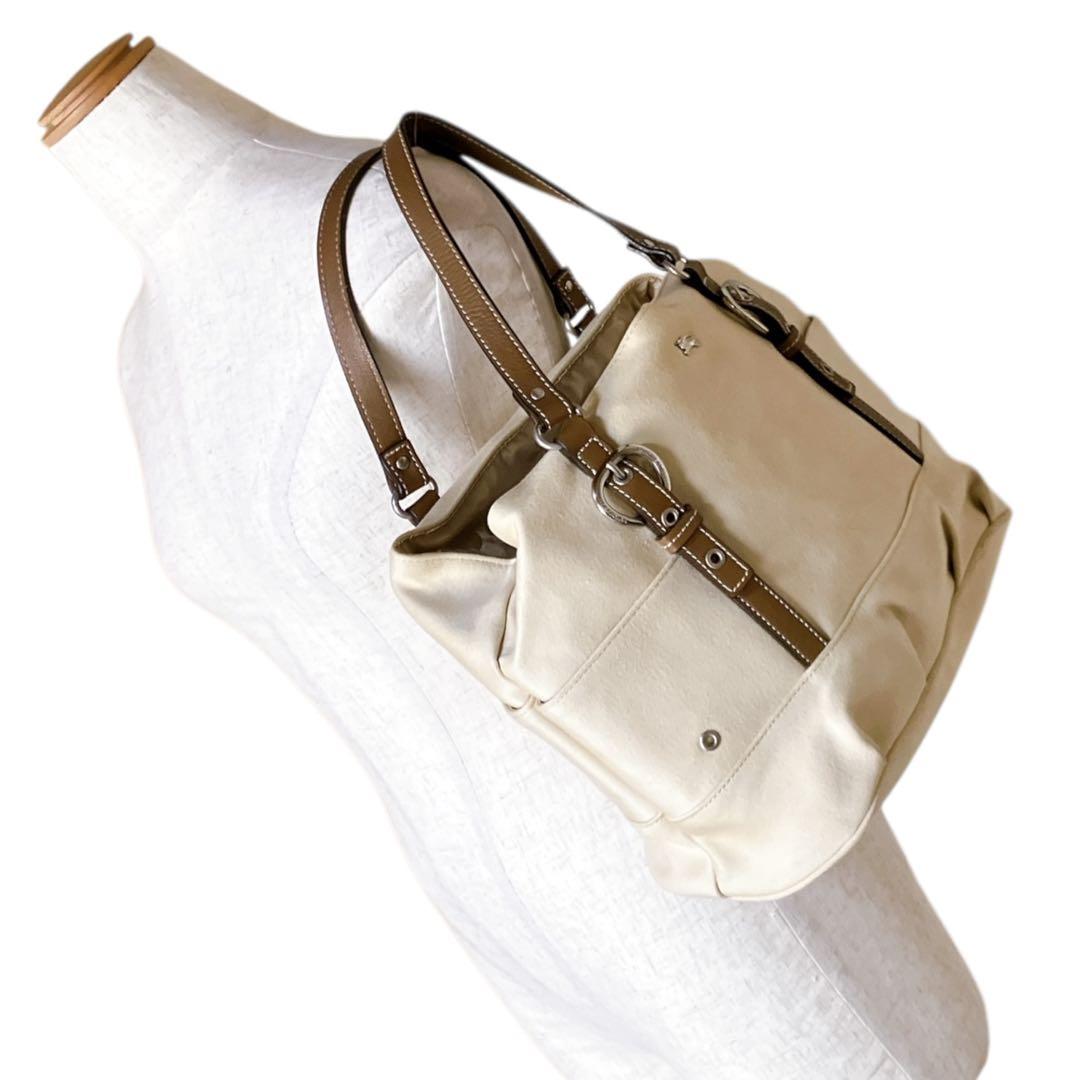 バーバリーブルーレーベル ホースロゴ 希少 トートバッグ クリームベージュ